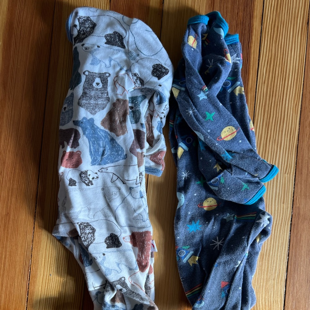 E=MC Magnetic Footie Pajamas NB Size Lot of 2